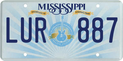 MS license plate LUR887