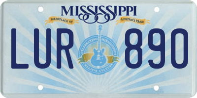 MS license plate LUR890