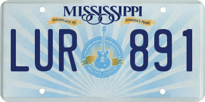 MS license plate LUR891