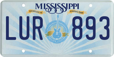 MS license plate LUR893