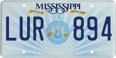 MS license plate LUR894