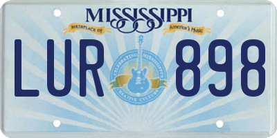 MS license plate LUR898