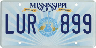 MS license plate LUR899