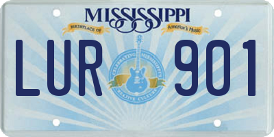 MS license plate LUR901