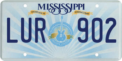 MS license plate LUR902