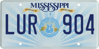 MS license plate LUR904