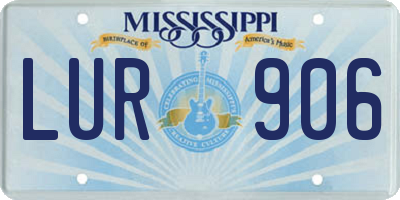 MS license plate LUR906
