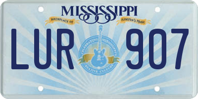MS license plate LUR907
