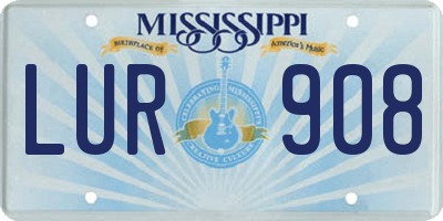 MS license plate LUR908