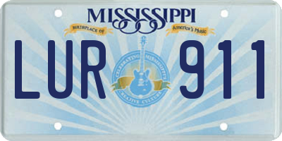 MS license plate LUR911