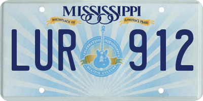 MS license plate LUR912