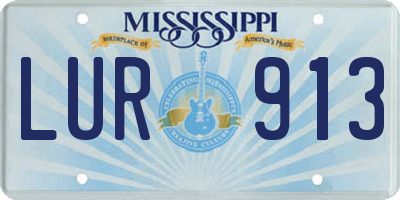 MS license plate LUR913