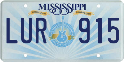 MS license plate LUR915