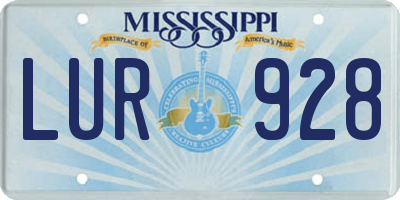MS license plate LUR928