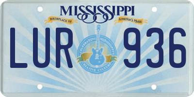 MS license plate LUR936
