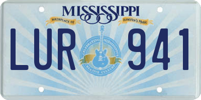 MS license plate LUR941