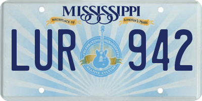 MS license plate LUR942