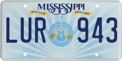 MS license plate LUR943