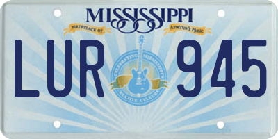 MS license plate LUR945