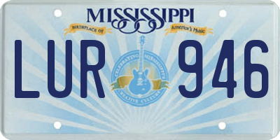 MS license plate LUR946