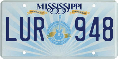 MS license plate LUR948