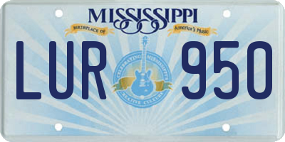 MS license plate LUR950