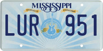 MS license plate LUR951
