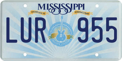 MS license plate LUR955