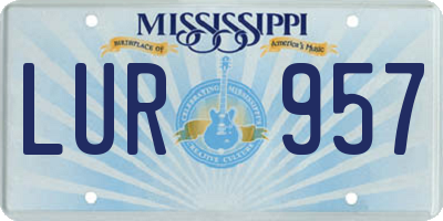 MS license plate LUR957