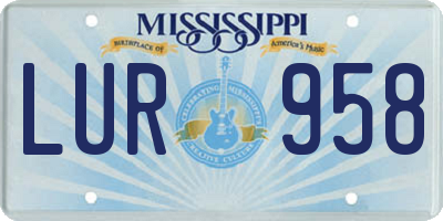 MS license plate LUR958