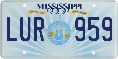 MS license plate LUR959