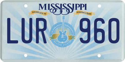 MS license plate LUR960