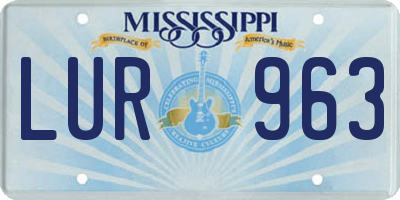 MS license plate LUR963