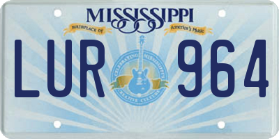 MS license plate LUR964