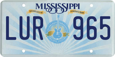 MS license plate LUR965