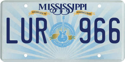 MS license plate LUR966