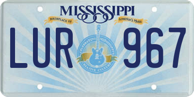 MS license plate LUR967