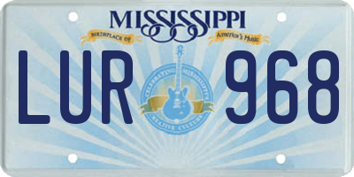 MS license plate LUR968