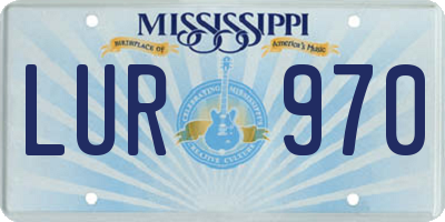 MS license plate LUR970