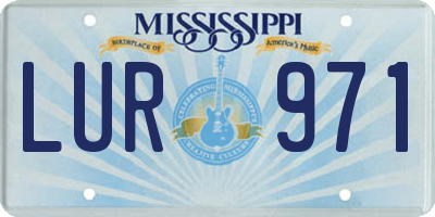 MS license plate LUR971