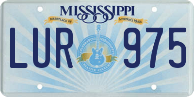 MS license plate LUR975