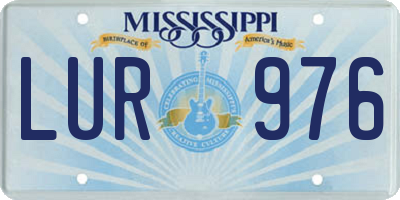 MS license plate LUR976