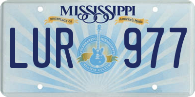 MS license plate LUR977
