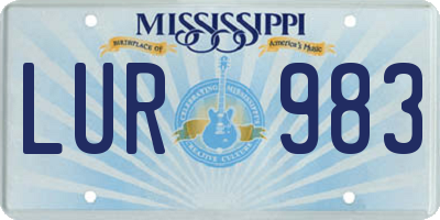 MS license plate LUR983