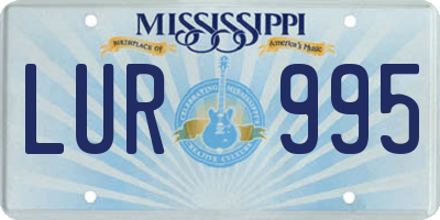 MS license plate LUR995