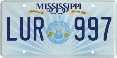MS license plate LUR997