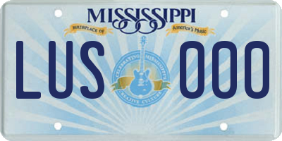 MS license plate LUS000