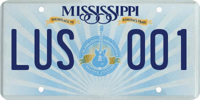 MS license plate LUS001