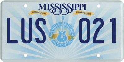 MS license plate LUS021