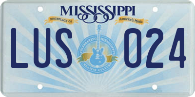 MS license plate LUS024